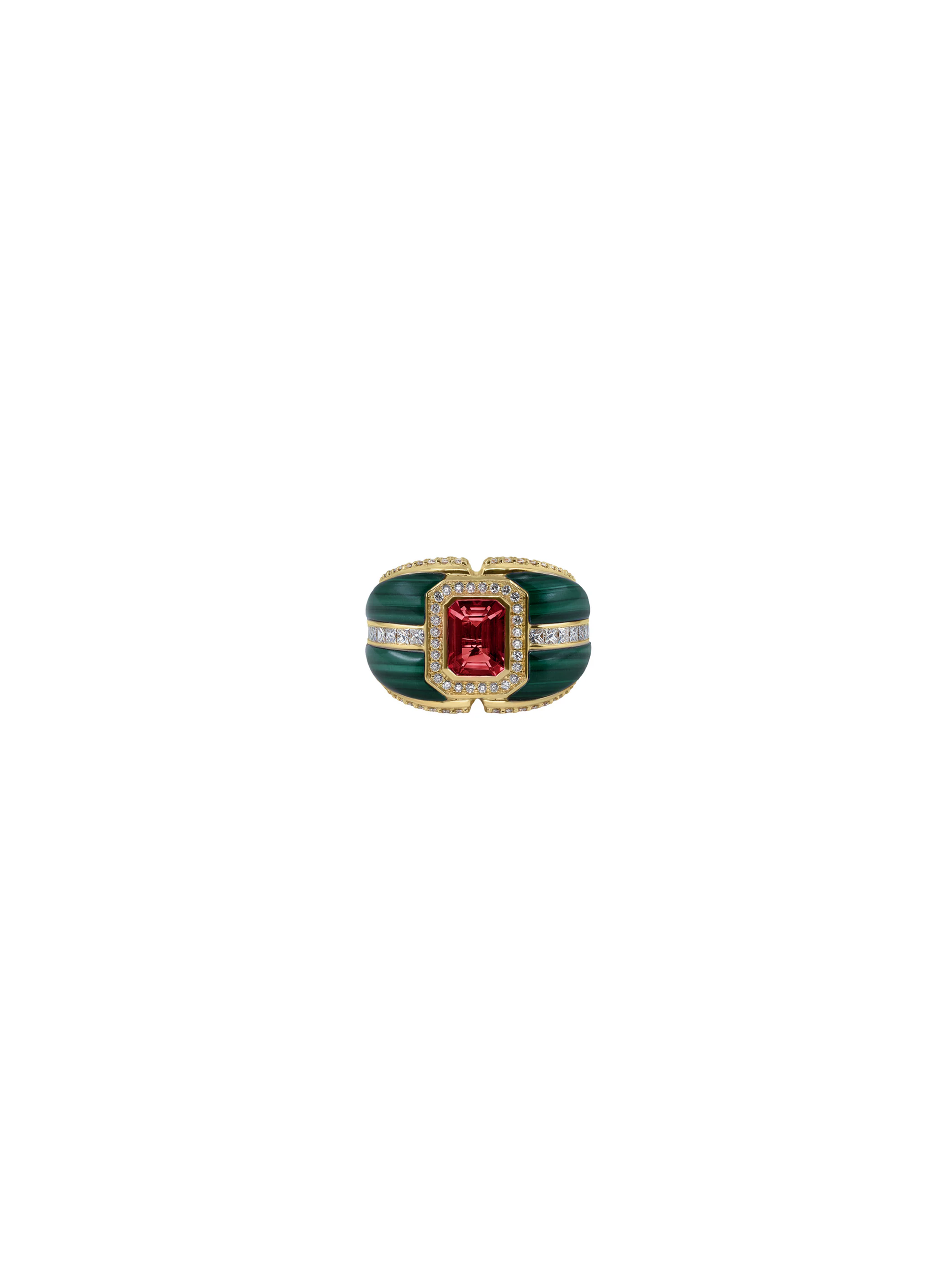 Celestial Gem Ring - Garnet & Malachite