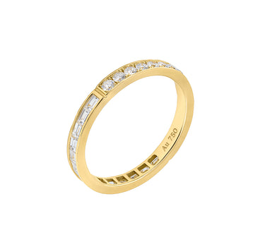 Undecided Round & Baguette Diamond Eternity Band