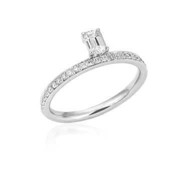 Asscher Diamond on Channel-Set Eternity Ring