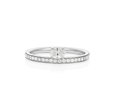 Oval Diamond on Channel Set Eternity Ring