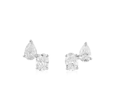 Pear and Oval Diamond Studs